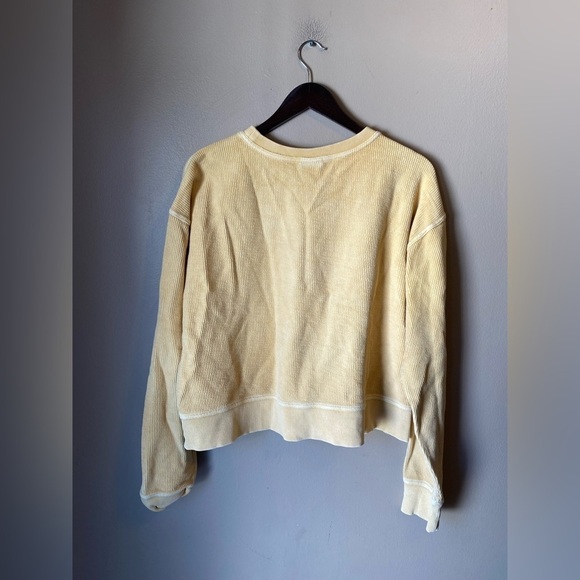 Kappa Alpha Theta Yellow Ribbed Oversized Cropped Comfort Colors Sweatshirt - Picture 5 of 5